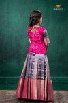 Purple Tissue Turmeric Traditional Pattu Pavadai Set