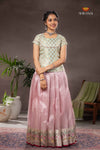 Pink Parrot Traditional Pattu Pavadai Set