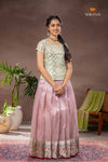 Pink Parrot Traditional Pattu Pavadai Set