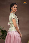 Pink Parrot Traditional Pattu Pavadai Set