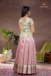 Pink Parrot Traditional Pattu Pavadai Set