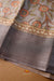 Grey And Peach Floral Print Traditional Saree With Blouse
