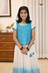 Onam SkyBlue Candy CloudTraditional Pattu Pavadai