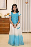 Onam SkyBlue Candy CloudTraditional Pattu Pavadai