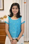 Onam SkyBlue Candy CloudTraditional Pattu Pavadai