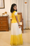 Onam Yellow Candy Cloud Traditional Pattu Pavadai