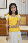 Onam Yellow Candy Cloud Traditional Pattu Pavadai