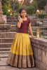 Yellow Coral bloom Traditional Pattu Pavadai Sets