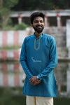 Sky Blue Silk cotton Kurta For Boys