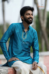 Sky Blue Silk cotton Kurta For Boys
