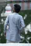 Grey Silk cotton Kurta For Boys