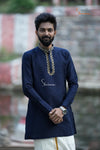 Navy BlueSilk cotton Kurta For Boys