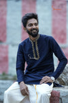 Navy BlueSilk cotton Kurta For Boys