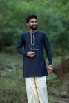 Navy BlueSilk cotton Kurta For Boys