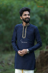Navy BlueSilk cotton Kurta For Boys