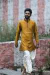 Yellow Silk cotton Kurta For Boys