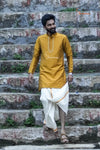 Yellow Silk cotton Kurta For Boys