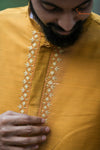 Yellow Silk cotton Kurta For Boys