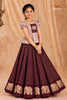 Brown Golden Aira Traditional Pattu Pavadai Sets