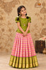 Pink Golden Dots EMB Traditional Pattu Pavadai Sets