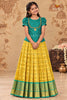 Yellow Golden Dots Traditional Pattu Pavadai Sets