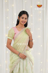 Green Golden Necklace Traditional Half Saree | Langa For Girls !!!