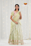 Green Golden Necklace Traditional Half Saree | Langa For Girls !!!