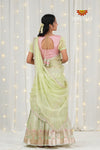 Green Golden Necklace Traditional Half Saree | Langa For Girls !!!
