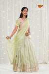 Green Golden Necklace Traditional Half Saree | Langa For Girls !!!