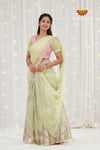 Green Golden Necklace Traditional Half Saree | Langa For Girls !!!