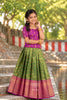 Green Golden Rain Traditional Pattu Pavadai Sets