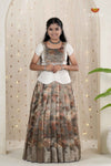 Gold Honey Rose Traditional Pattu Pavadai Set for Girls