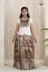 Gold Honey Rose Traditional Pattu Pavadai Set for Girls