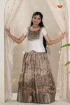 Gold Honey Rose Traditional Pattu Pavadai Set for Girls