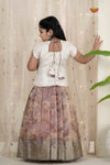 Pink Honey Rose Traditional Pattu Pavadai Set for Girls