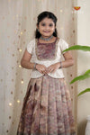 Pink Honey Rose Traditional Pattu Pavadai Set for Girls