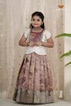 Pink Honey Rose Traditional Pattu Pavadai Set for Girls