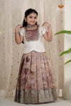Pink Honey Rose Traditional Pattu Pavadai Set for Girls
