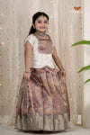 Pink Honey Rose Traditional Pattu Pavadai Set for Girls