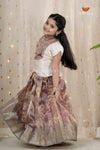 Pink Honey Rose Traditional Pattu Pavadai Set for Girls