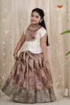 Pink Honey Rose Traditional Pattu Pavadai Set for Girls
