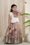 Pink Honey Rose Traditional Pattu Pavadai Set for Girls