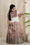 Pink Honey Rose Traditional Pattu Pavadai Set for Girls
