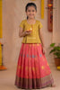 Pink Satin Creeper Traditional Pattu Pavadai Sets