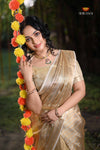 Onam Metallic stripes Half Saree | Lehenga For Girls