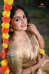 Onam Metallic stripes Half Saree | Lehenga For Girls