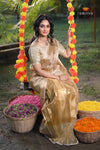 Onam Metallic stripes Half Saree | Lehenga For Girls