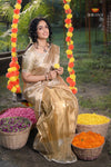 Onam Metallic stripes Half Saree | Lehenga For Girls