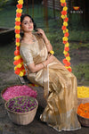 Onam Metallic stripes Half Saree | Lehenga For Girls