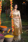 Onam Metallic stripes Half Saree | Lehenga For Girls
